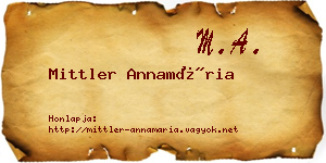 Mittler Annamária névjegykártya